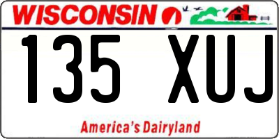 WI license plate 135XUJ