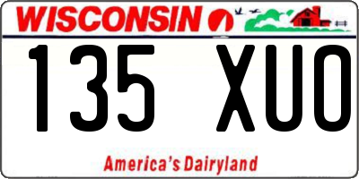WI license plate 135XUO