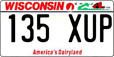 WI license plate 135XUP