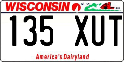 WI license plate 135XUT