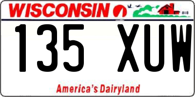 WI license plate 135XUW