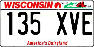 WI license plate 135XVE