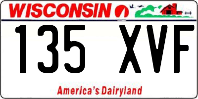 WI license plate 135XVF