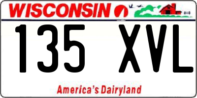 WI license plate 135XVL