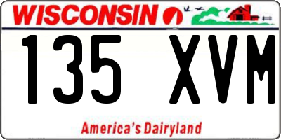 WI license plate 135XVM