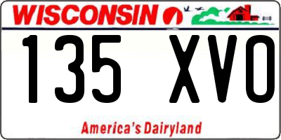 WI license plate 135XVO