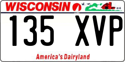 WI license plate 135XVP