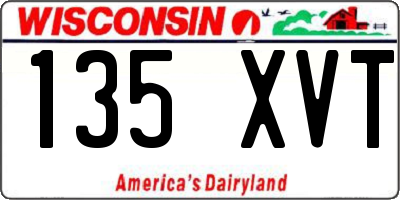 WI license plate 135XVT