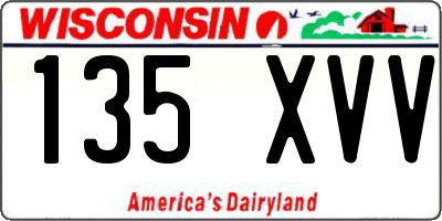 WI license plate 135XVV