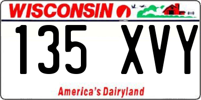 WI license plate 135XVY
