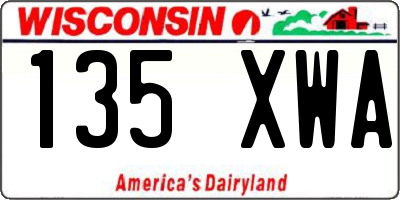 WI license plate 135XWA