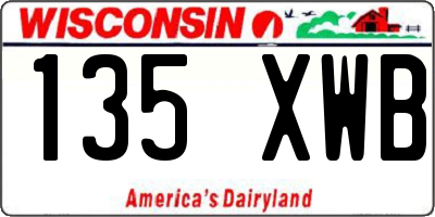 WI license plate 135XWB
