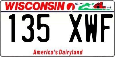 WI license plate 135XWF