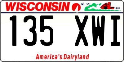 WI license plate 135XWI
