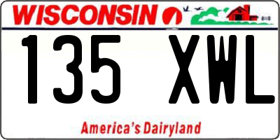 WI license plate 135XWL