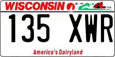 WI license plate 135XWR