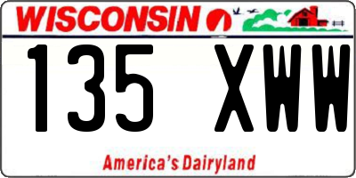 WI license plate 135XWW