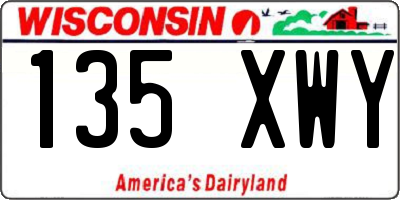 WI license plate 135XWY