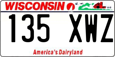 WI license plate 135XWZ