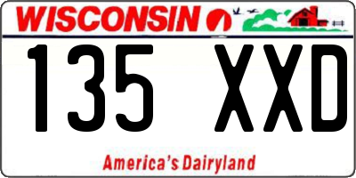WI license plate 135XXD