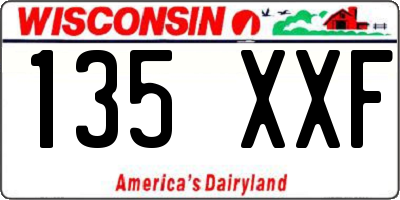WI license plate 135XXF