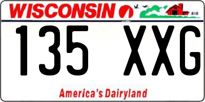 WI license plate 135XXG