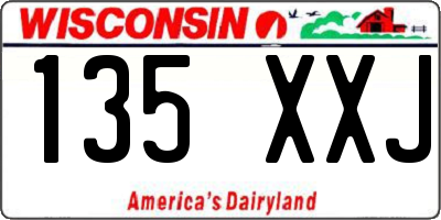 WI license plate 135XXJ