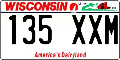 WI license plate 135XXM