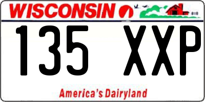 WI license plate 135XXP