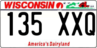 WI license plate 135XXQ