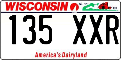 WI license plate 135XXR
