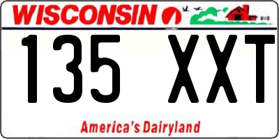 WI license plate 135XXT