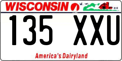 WI license plate 135XXU