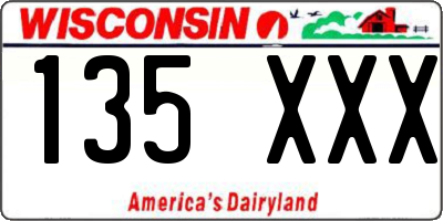 WI license plate 135XXX