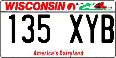 WI license plate 135XYB