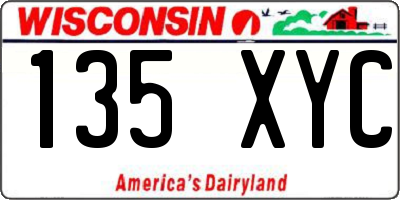 WI license plate 135XYC