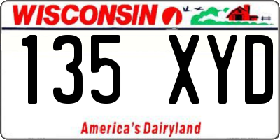 WI license plate 135XYD
