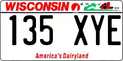 WI license plate 135XYE
