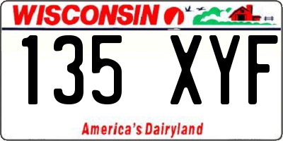 WI license plate 135XYF