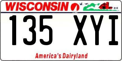 WI license plate 135XYI