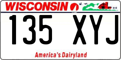 WI license plate 135XYJ