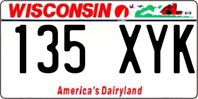 WI license plate 135XYK