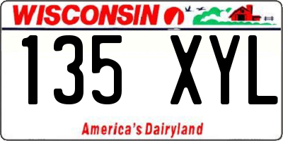 WI license plate 135XYL