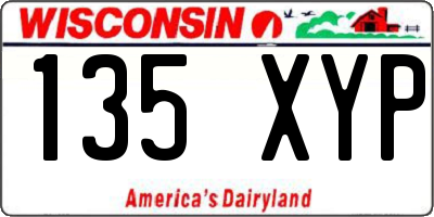 WI license plate 135XYP