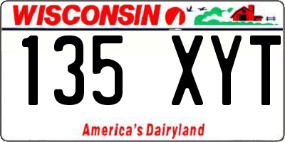 WI license plate 135XYT