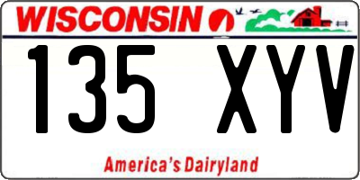 WI license plate 135XYV