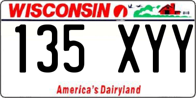 WI license plate 135XYY