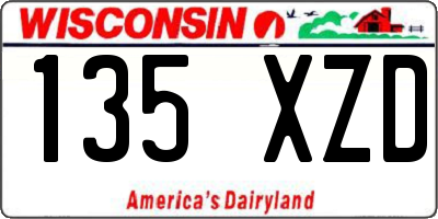 WI license plate 135XZD