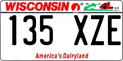 WI license plate 135XZE