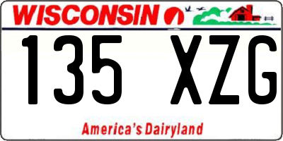 WI license plate 135XZG